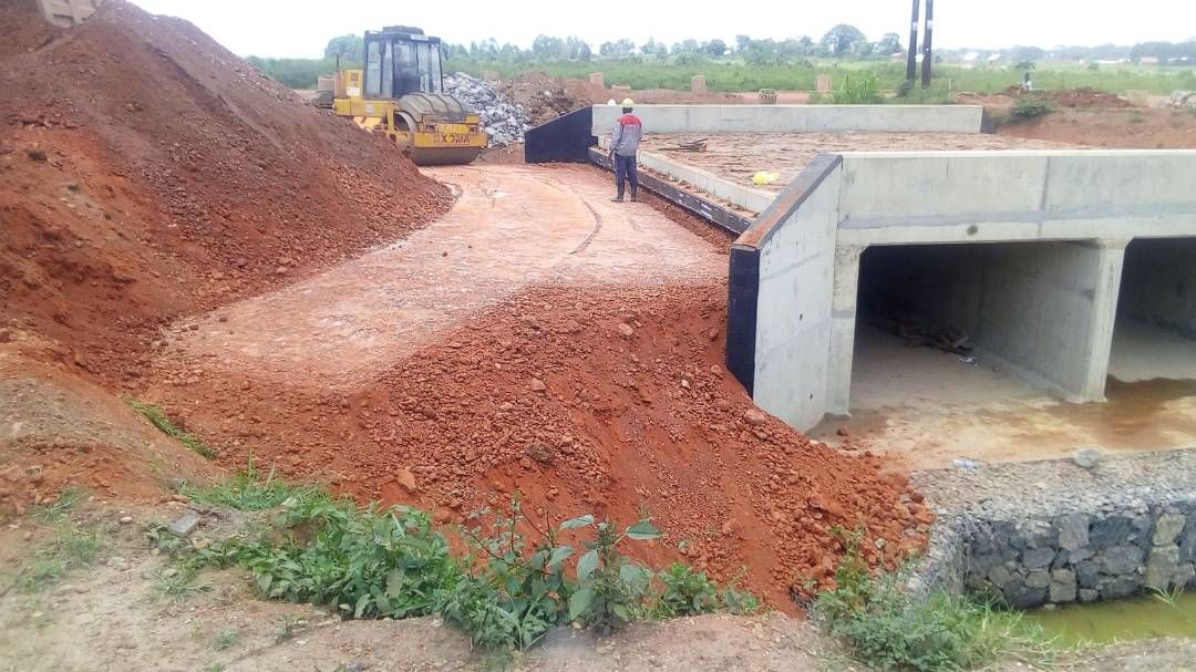 Stage 8: backfilling and compacting beside the culvert