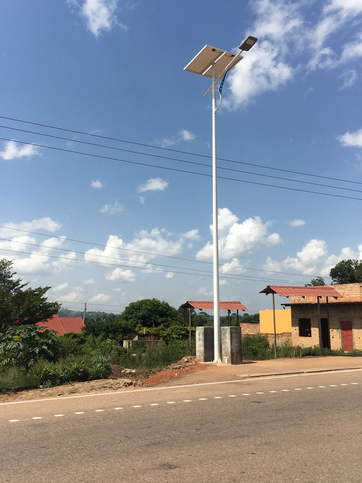 Completed solar street light